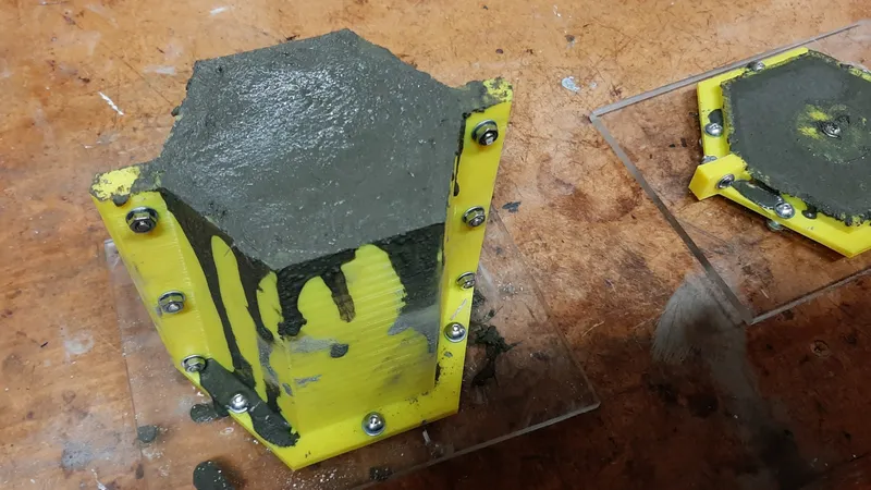 Filling mould with concrete